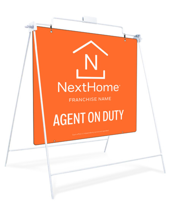 Agent on Duty White Swinging A-Frame and Sign Panel Unit, 24h x 24w, PVC